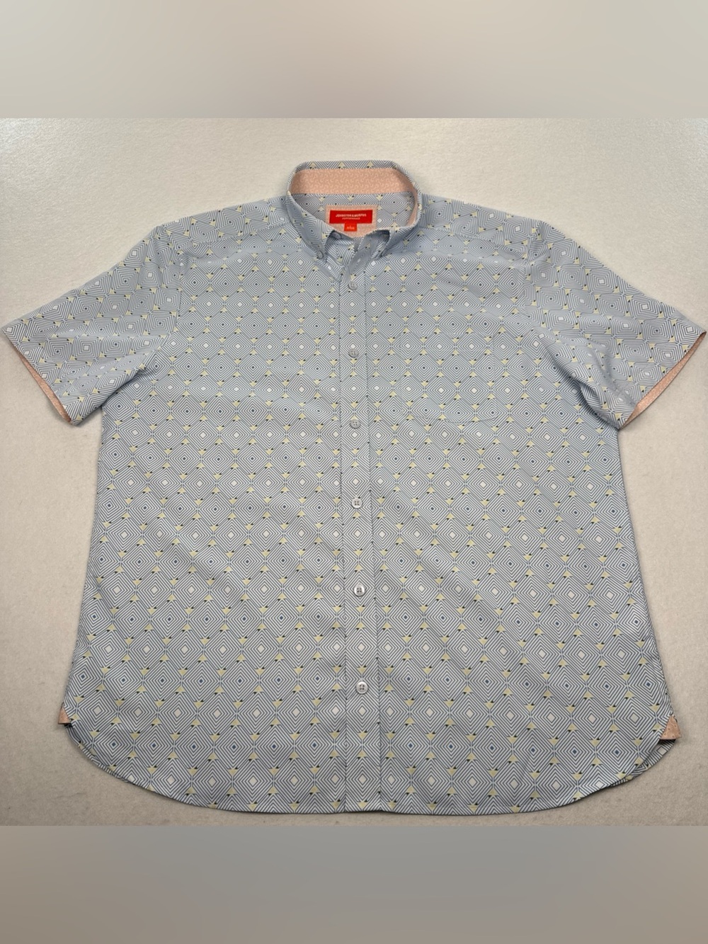 Johnston & Murphy Performance Shirt Large Martini Glasses Button Up Wicking